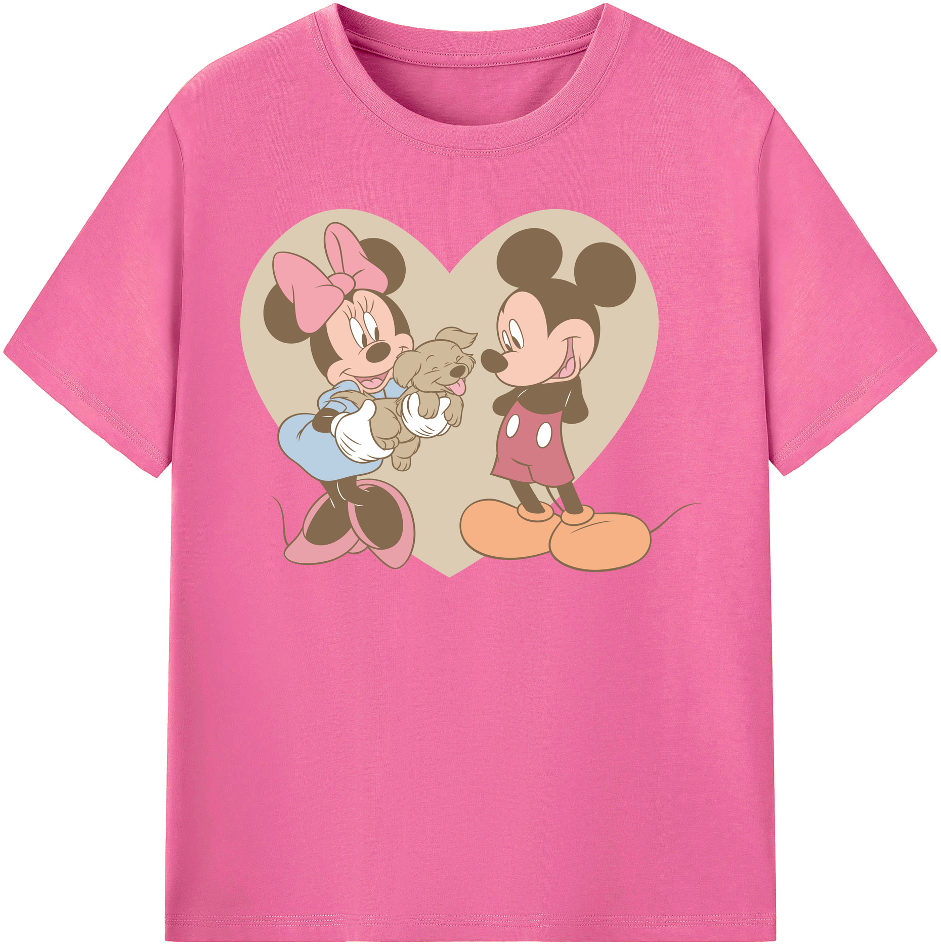 （画像用） ミッキーマウス Mickey Mouse レディースカジュアルプリントTシャツ（綿100％）